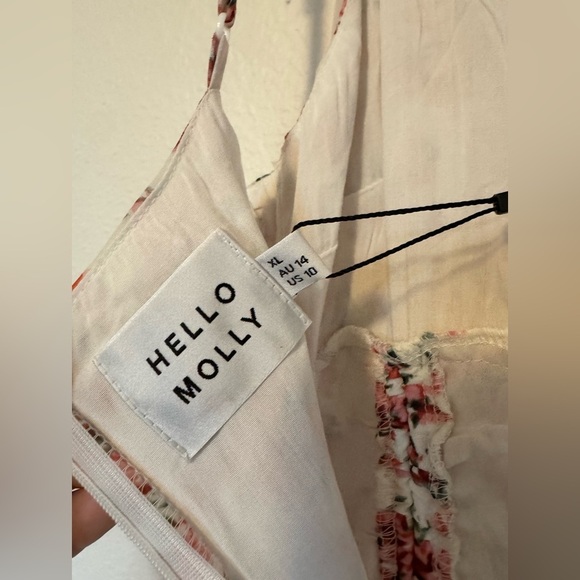 NEW Hello Molly Finding Faith Maxi Dress Floral Slit White Red Size XL NWT - Picture 11 of 11
